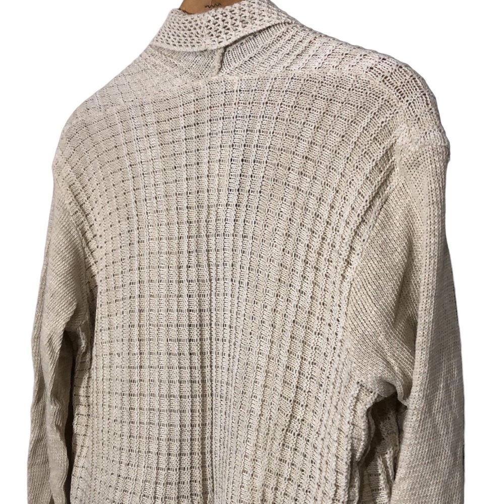 PURA MODA | Women’s Cream L/S Open Front Waterfall Knit Cardigan size XL {NEW} - Picture 13 of 13